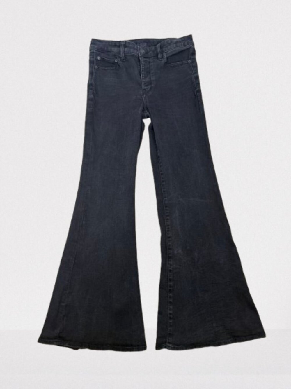 American Eagle High-rise Next Level Stretch Flare Jeans Size 8 Wash Black